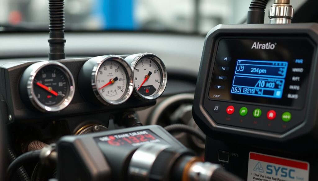 AC system diagnostic equipment analyzing car air conditioning performance AC system diagnostic equipment analyzing car air conditioning performance